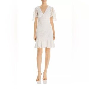 Eliza J mixed lace ivory dress